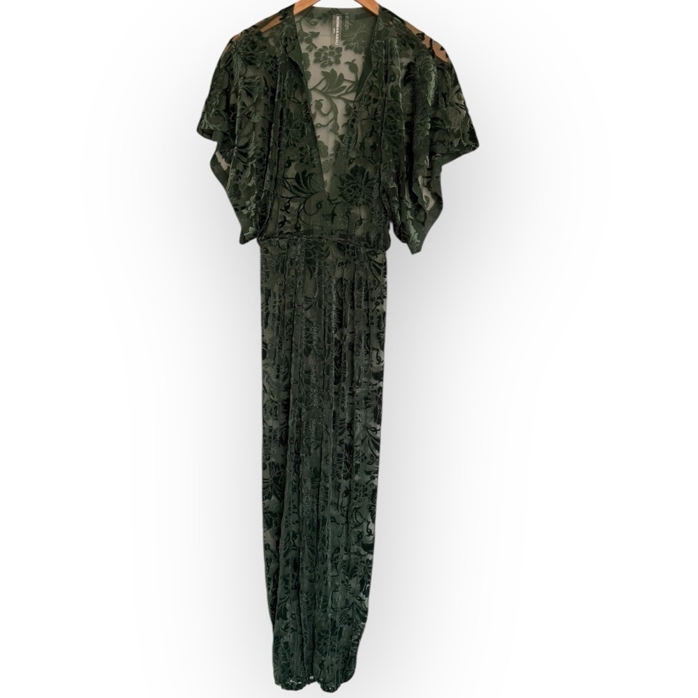 Norma Kamali Velvet Burnout Mesh Rectangle Jog Jumpsuit – XS (NWT)